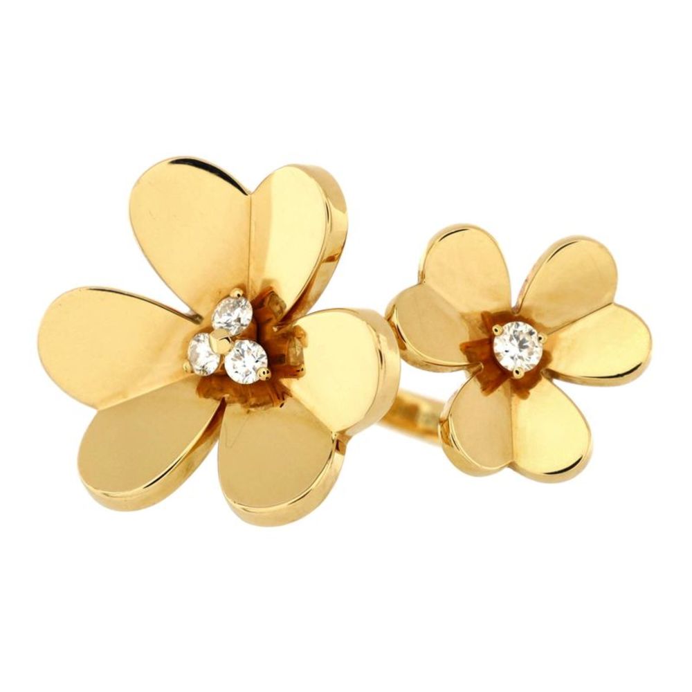 Van Cleef & Arpels Frivole Ring 18K Yellow Gold w/Diamonds size 5.75 Hold Hold - Picture 3 of 15